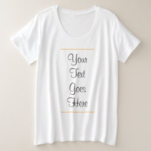 Calligraphy Hand Script Text Template Womens Plus Size T-Shirt